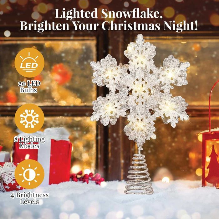 Vârf brad LED fulg Lewondr – 20 LED, USB*