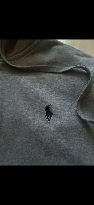 Сив суитшърт Polo Ralph Lauren с цип (Размер М, умален – отговаря на Xs/S)