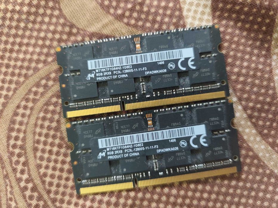 16GB DDR3L Laptop Micron 2x8GB 1600MHz PC3L-12800S Kit Dual Channel