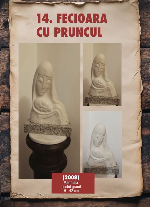Fecioara cu pruncul - Sculptura marmura Teudoru Teofil-DOAGA