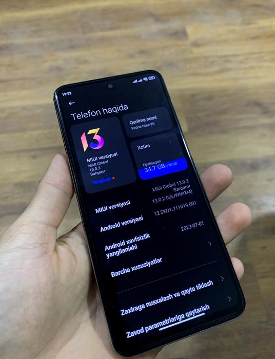 Redmi not 9 s.    2+6/128 xotira