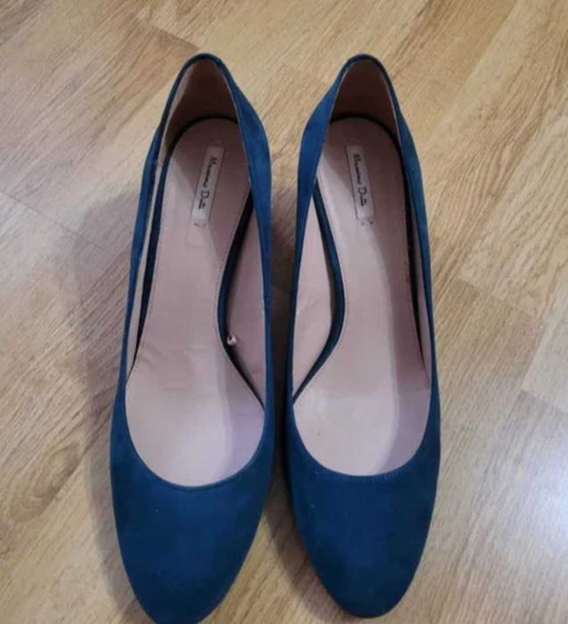 Vand pantofi  piele Massimo Dutti, turcoaz