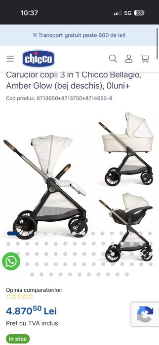 Carucior copii 3 in 1