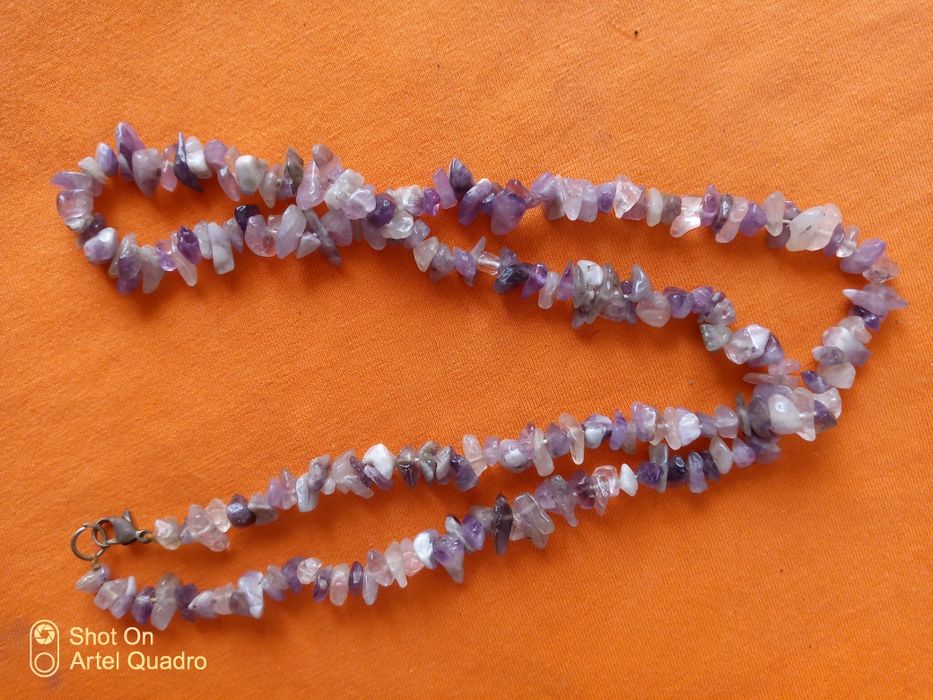 Бусы из аметиста и браслет из тигрового глаза  ( натуральные камни )