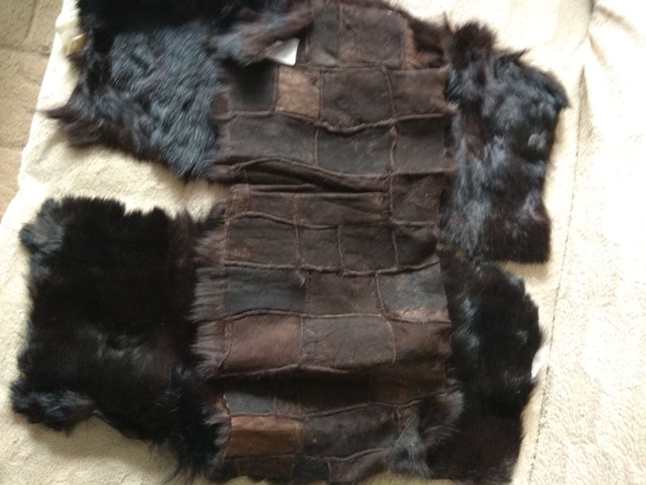 Кроличье шкурки из кусочков