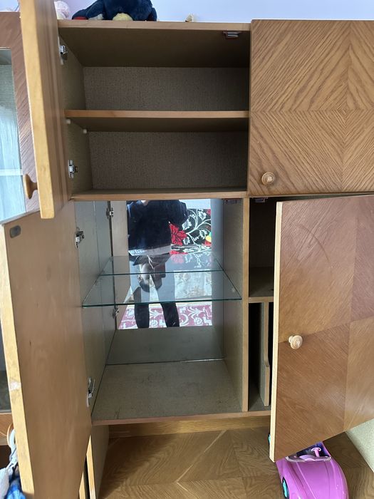 Dulap vechi din lemn si cu sticla