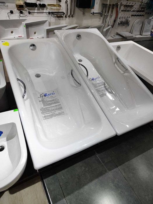 Чугунная ванна RACO. 150х75 с ручками (есть и без ручек) Chugun vanna