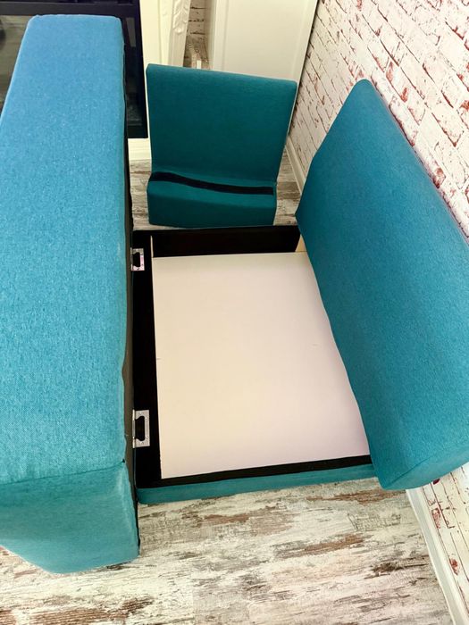 Canapea modulară Feydom Choice 1, culoare turcoaz, dimensiuni 135x215