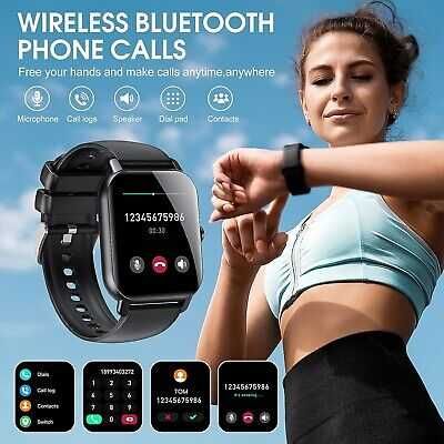 Ceas SmartWatch Apelare Bluetooth Notificari Negru Android IOS Sigilat
