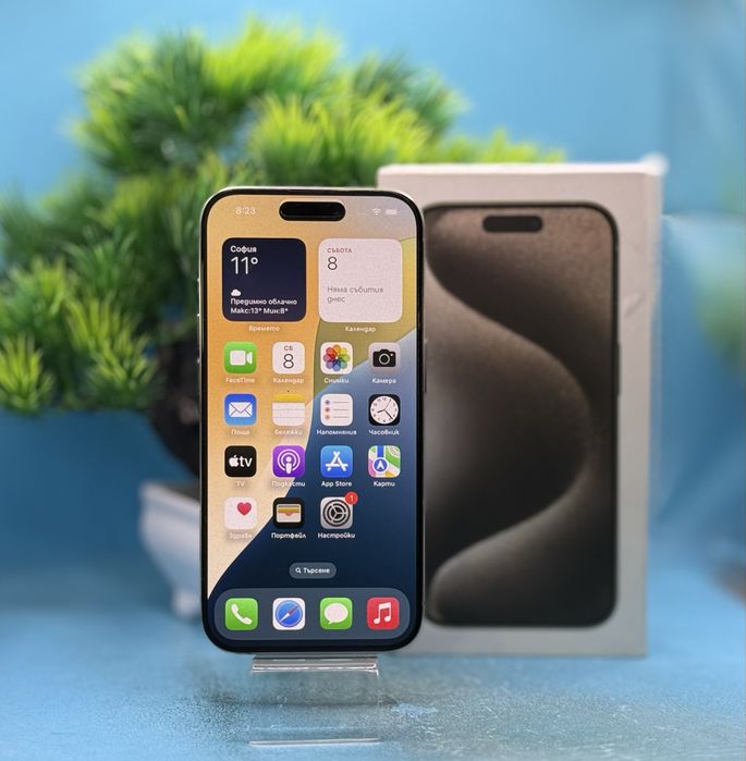 ПЕРФЕКТЕН!!! Apple iPhone 15 Pro, 128GB, 5G, Natural Titanium