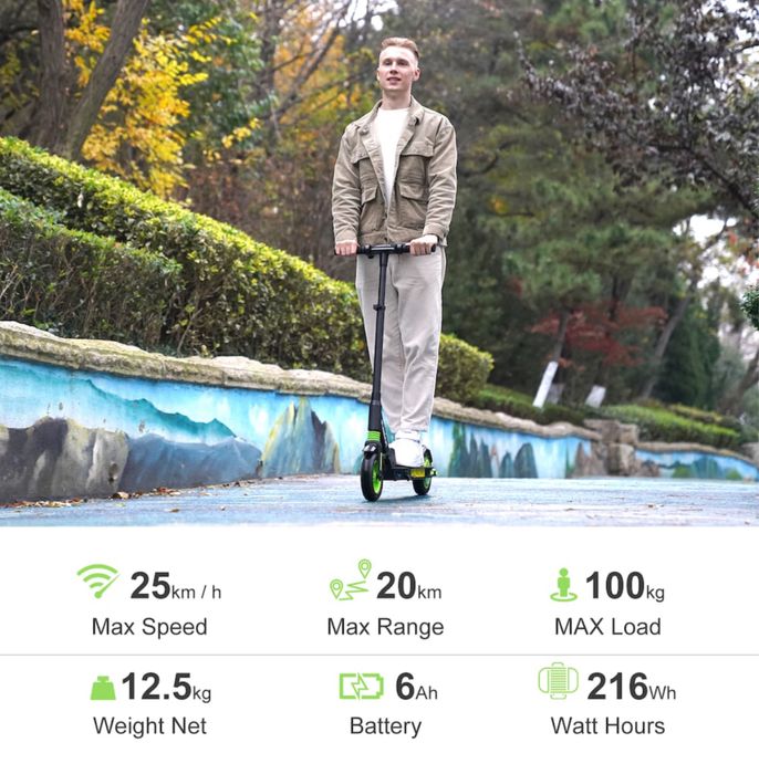 Trotineta electrica Fundot, 3 trepte viteza, pliabila, LCD, 25km/h/max