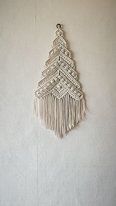 Новогодняя ёлка - панно макраме