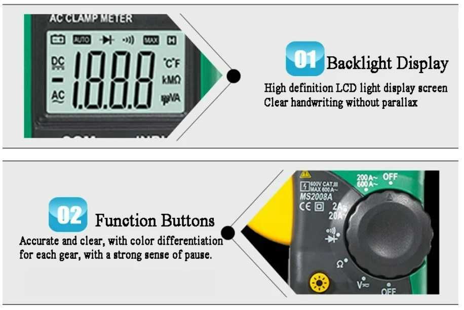 MASTECH MS2008B Digital Multimeter Amper Clamp