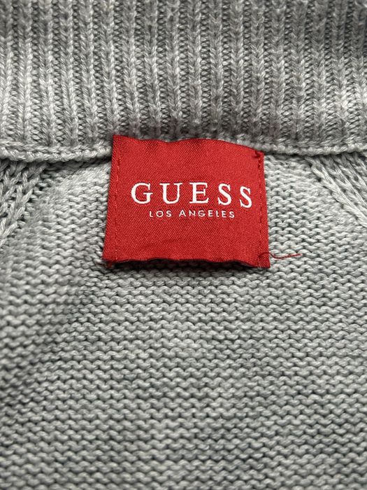 Hanorac gri cu fermoar și glugă Guess original