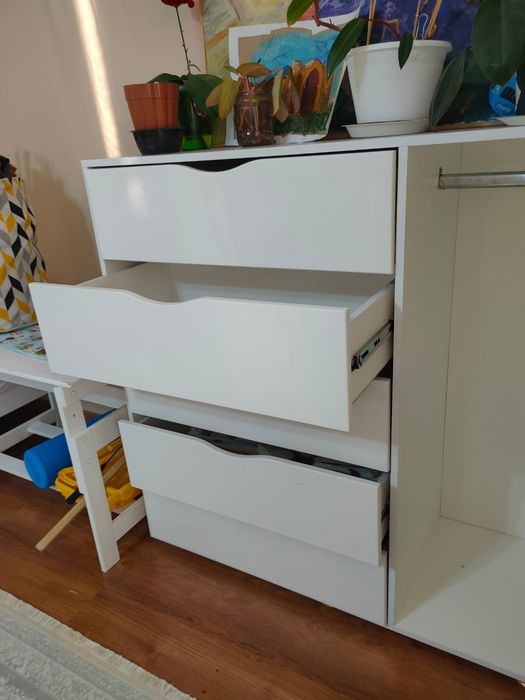 Детский комод 5 ящиков и 1 штанга