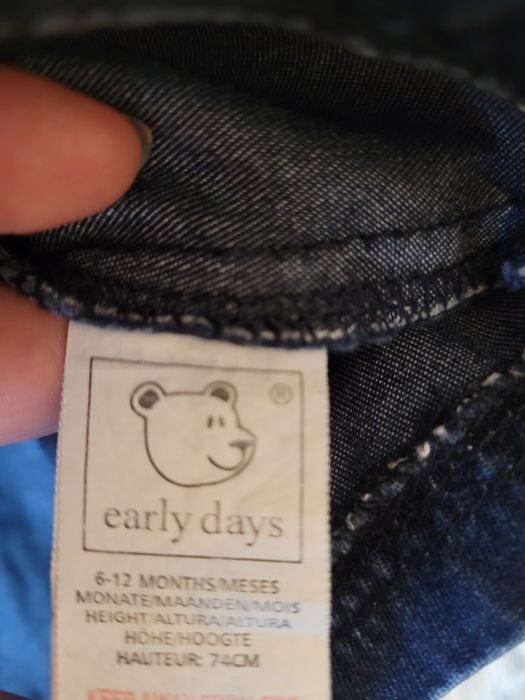 Sarafan Jeans ,12-18 luni , 74, 82- 89 cm