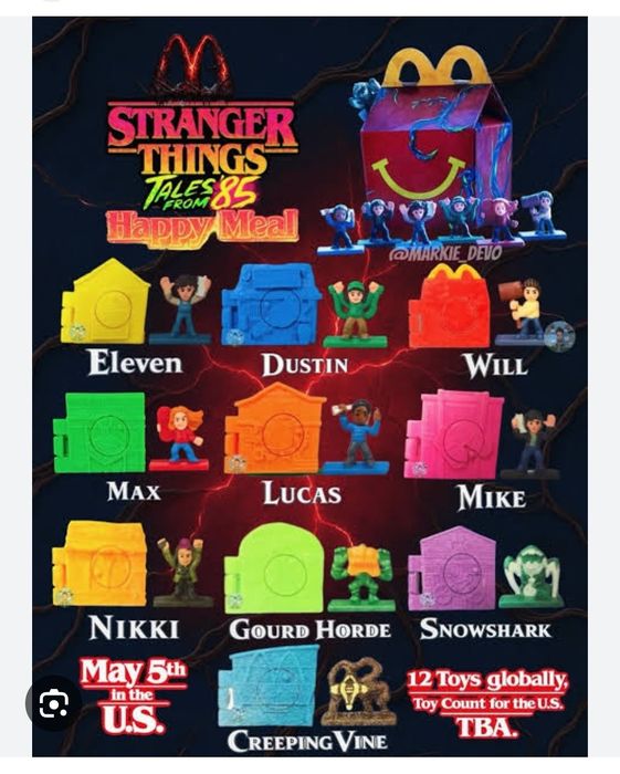 Пълен комплект 12 фигурки Stranger things от McDonald's