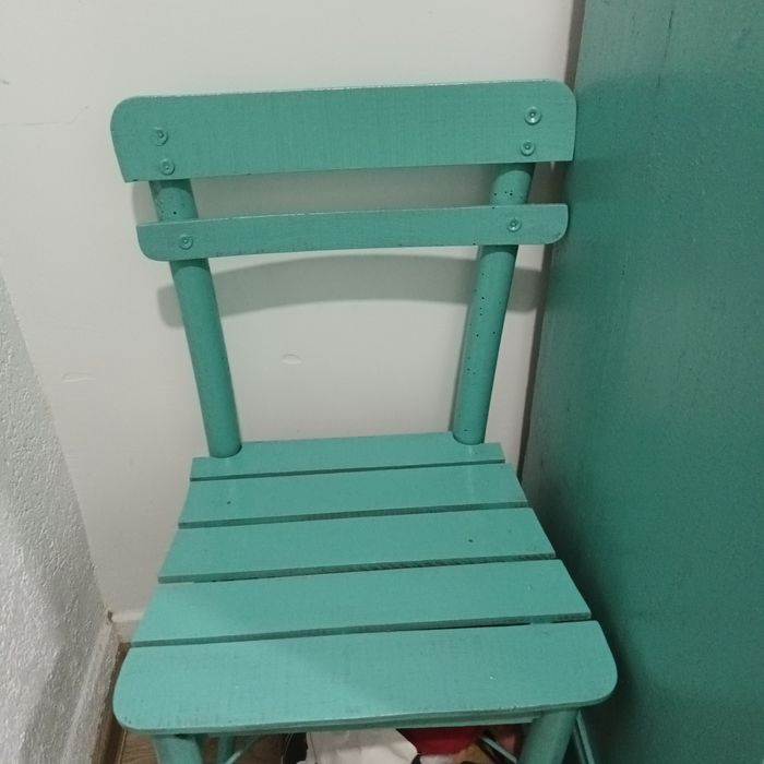 Гардероб + скрин + стол + закачалка цвят тюркоаз