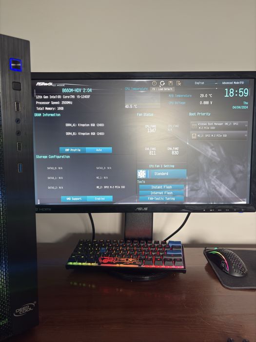 Геймърски компютър i5-12400F / RX 6600 / 16GB RAM | без SSD