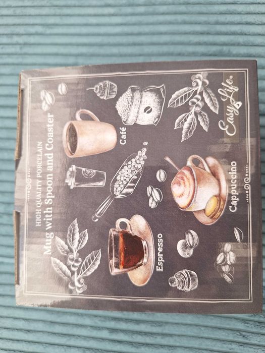 Set NOU cana 350 ml cu lingurita si coaster - Barista