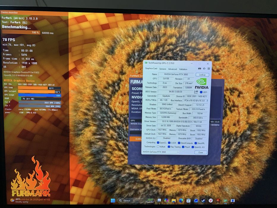 Видеокарта Gigabyte GeForce RTX 3060 EAGLE 12GB