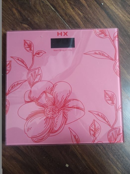 Весы розовые стеклянные