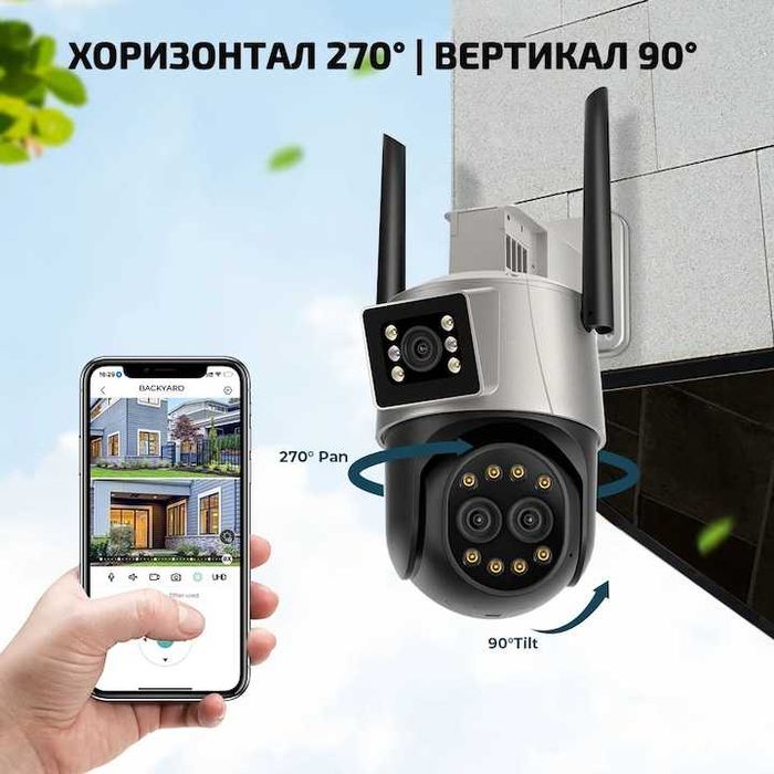 Двойна Камера, ULTRA HD, 8х Зуум, Цветно нощно виждане.