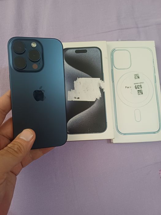 Apple Iphone 15 Pro Blue Titanium Flagman Karobka Holati Ideal Yengide