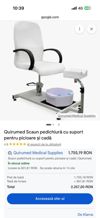 Vand scaun pedichiura