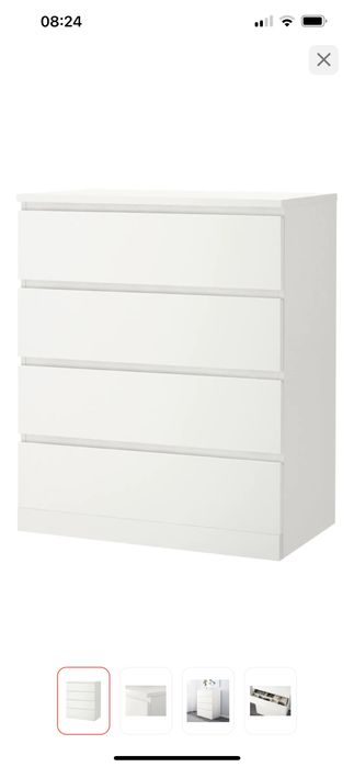 Комод IKEA Мальм, 80x48x100 см, белый