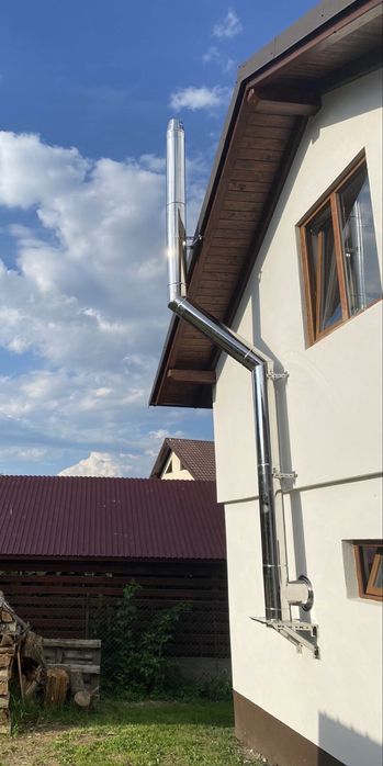 Coș horn de fum dublu izolat de inox diametru 120-250mm.