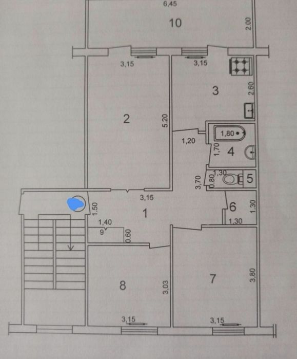 Продаётся в М.Улугбекском Р-не Ттз А.Югнакий 3/4/5 Балкон 2Х6 НеТорец