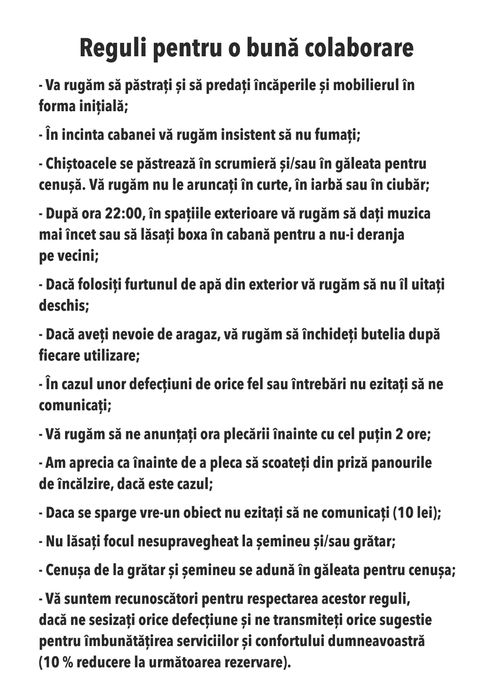 Cabana cu ciubăr, masa de tenis/poker, darts, teren de volei, ATV-uri