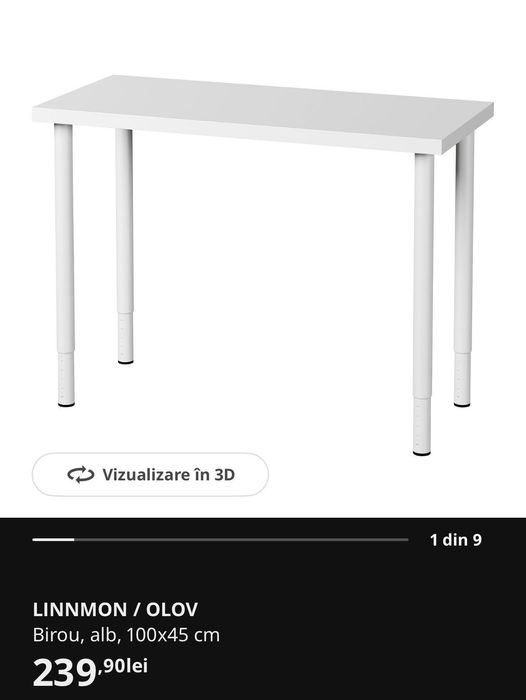 NOU - masă/birou Ikea reglabil