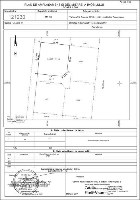 Vand teren intravilan in Pantelimon langa lac | 444mp - 93000euro+TVA