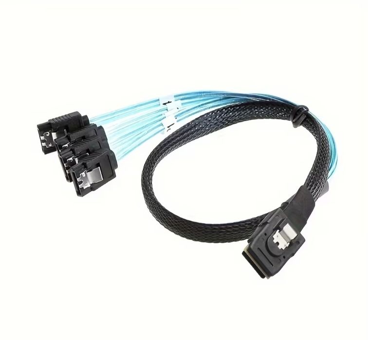 YYTCG Cablu Mini SFF8087 la 4SATA pentru Hard Disk Design Plat, Conector Masculin la Masculin, Transfer de Date Compozit, Lungimi de 1m
