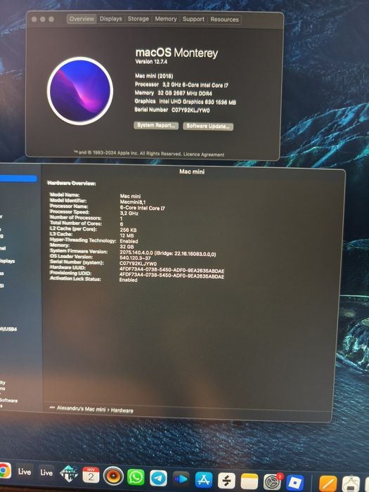Mac Mini 2018 i7 6-Core 3,2 GHz , 32GB DDR4 RAM