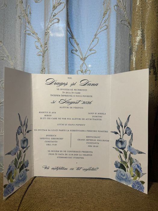 Invitații de nuntă/botez