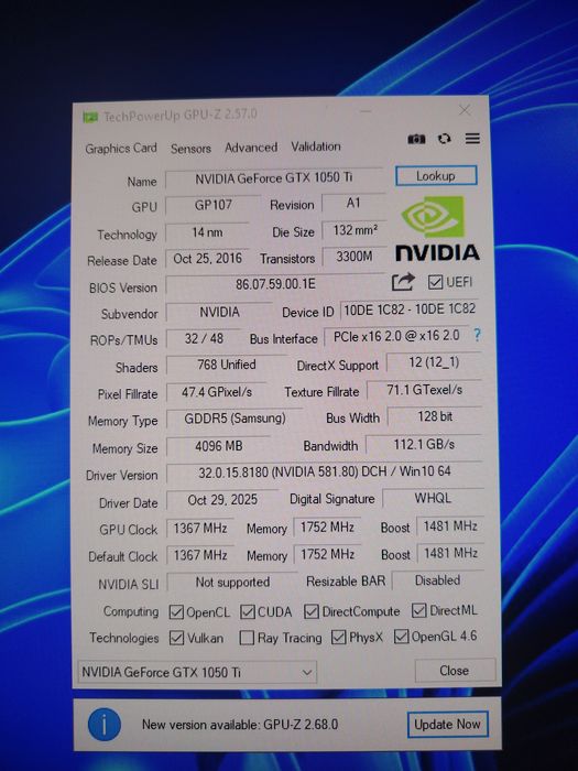 Видеокарта gtx 1050 ti