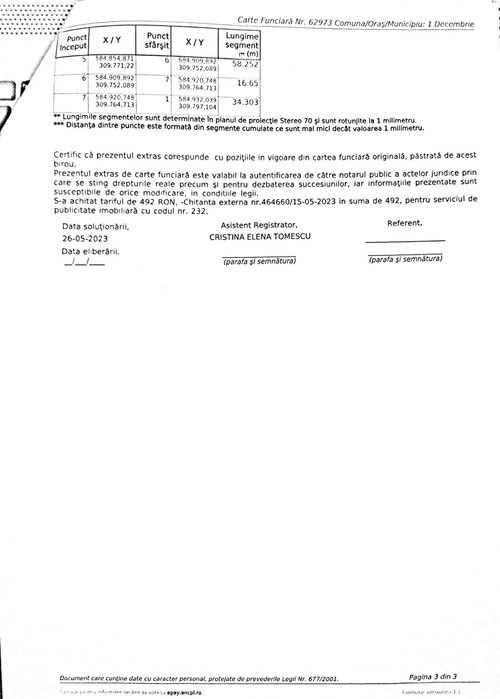 Teren intravilan 1Decembrie Crinului nr.8 utilitati apa, gaze, curent!