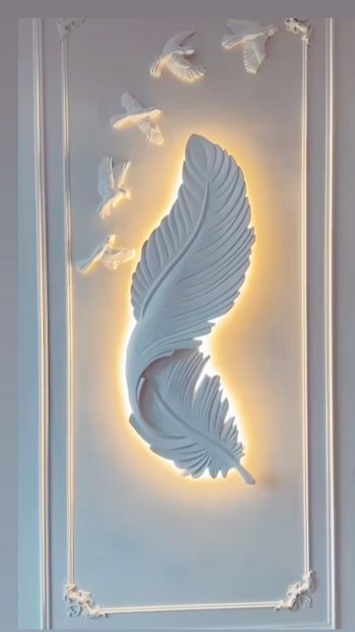 Перо/ Панно из гипса