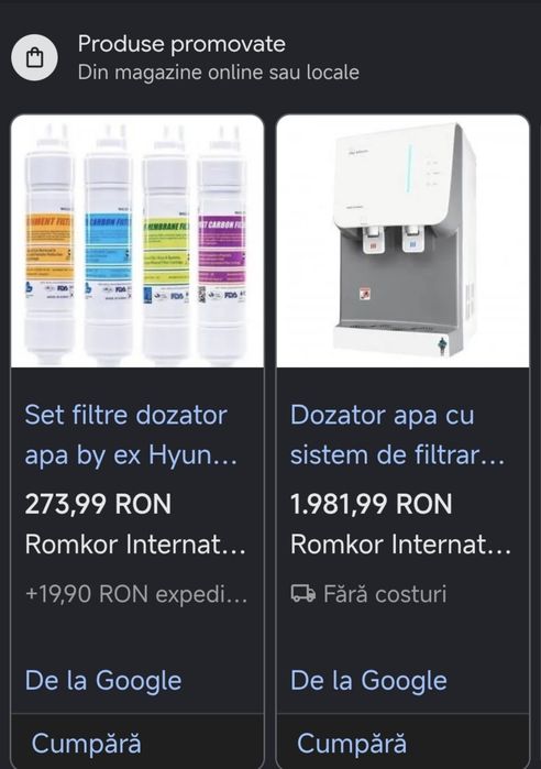 Dozator de apa profesional ROMKOR și set de 4 filtre