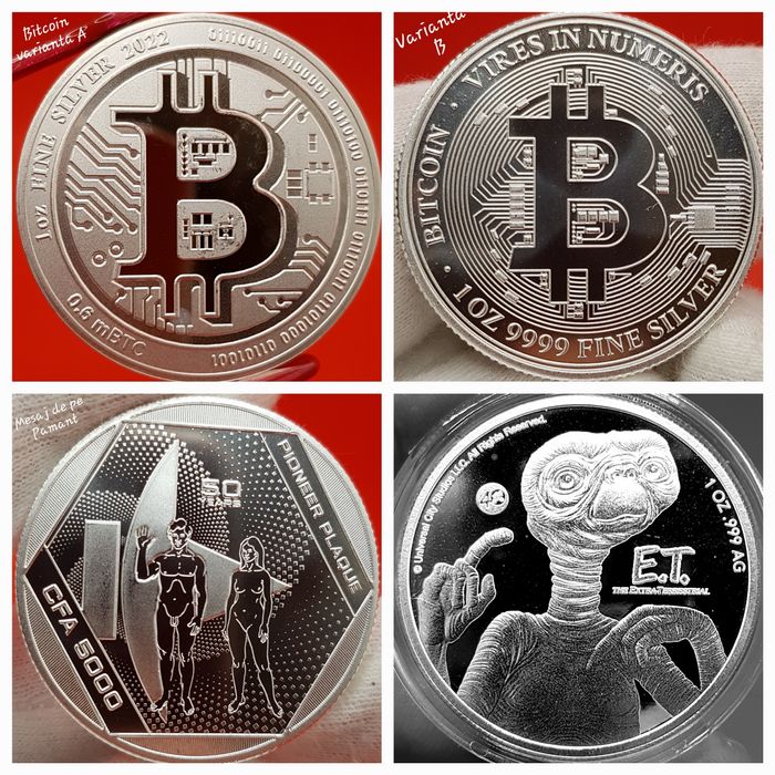 Star Wars Alien Bitcoin monede argint lingou 999