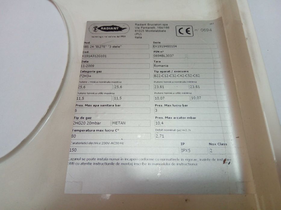 Piese de schimb RADIANT RBS 24 ELIT 3 star.