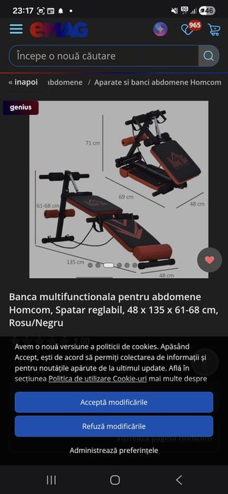 Banca pliabila abdomene homcom