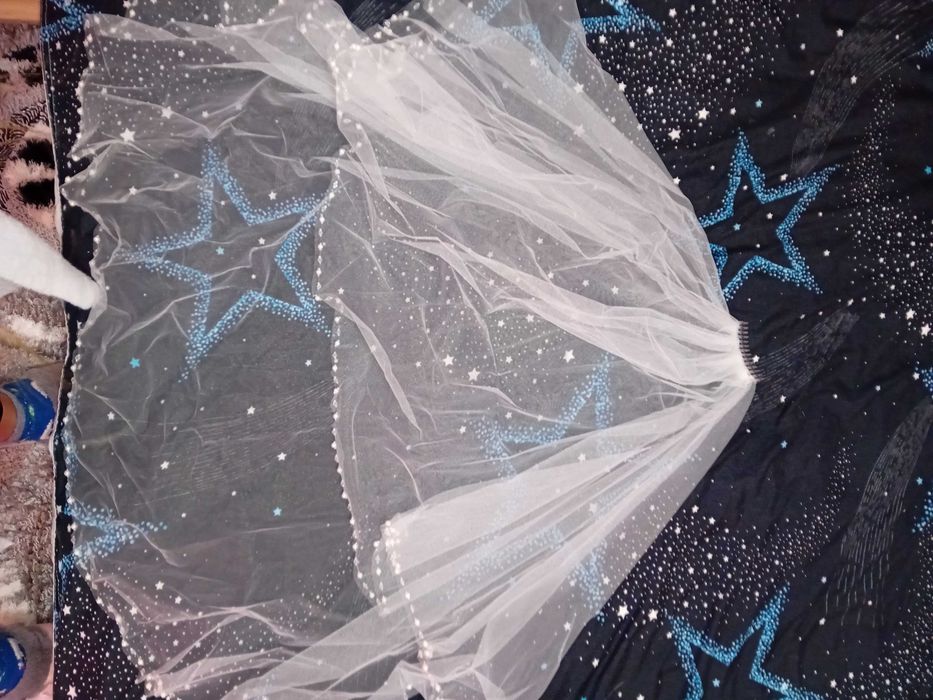 Булченска рокля, като нова + воал + къса парти бяла рокля.