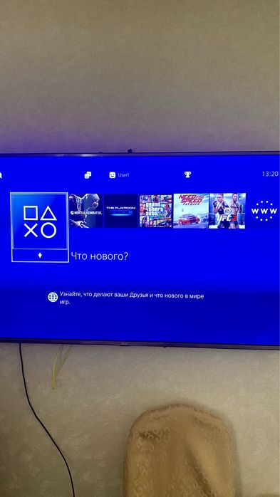 PS4 сатылады + 4 ойын + 2 джойстик