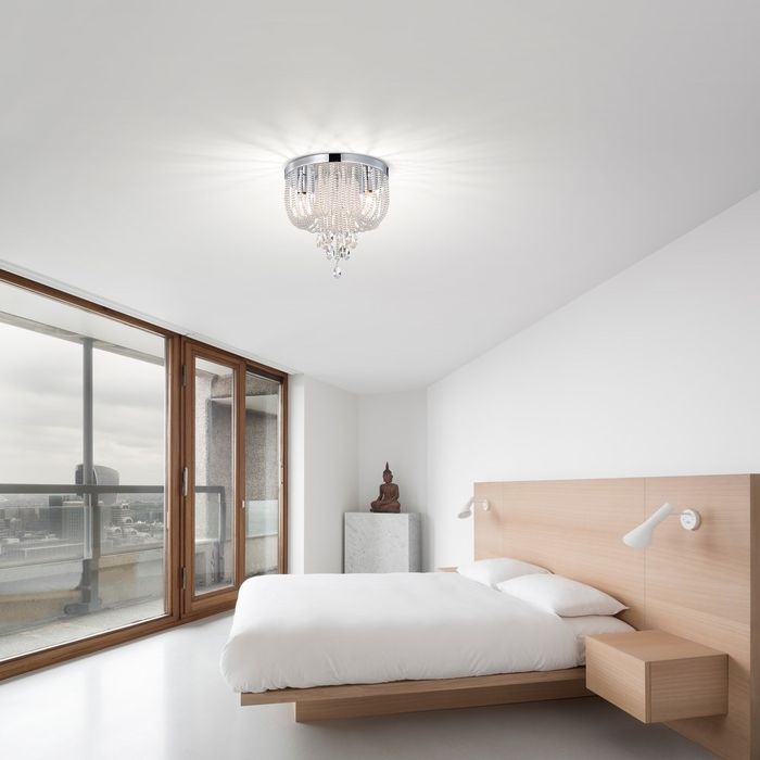 Нови плафони с кристали - 3 бр сребърно & 1 бр златно