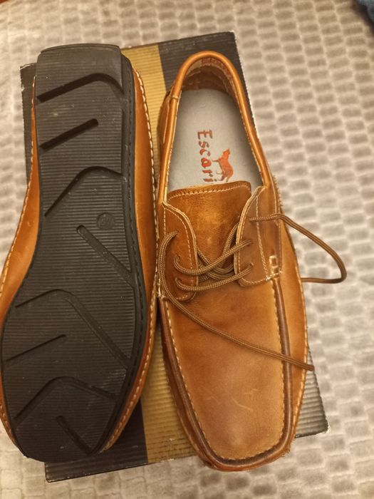 Pantofi piele naturala, maro. 41. Mocasini.
