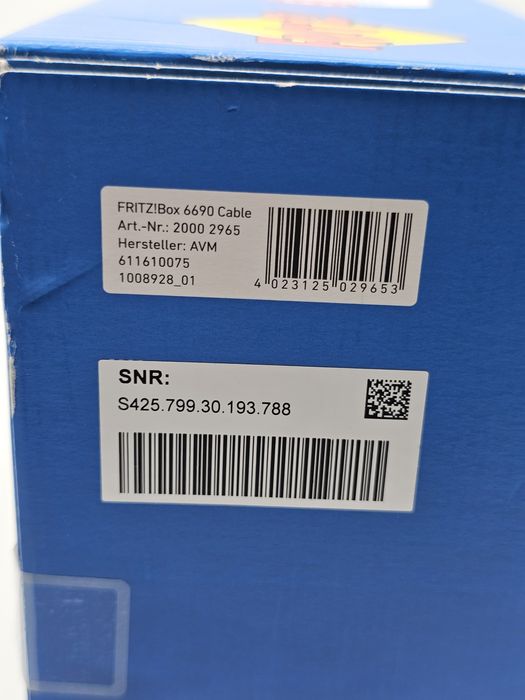 Router FRITZ!Box 6690 cable, Dual-band, Wi-Fi 6, NOU